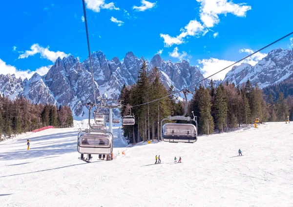 Dolomites ski slope in winter — Stock Photo, Image