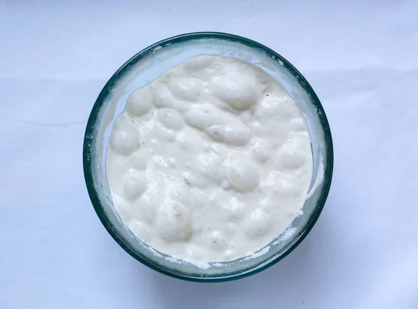 Sourdough starter - biga — Stock Photo, Image