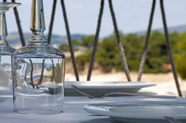 Mediterrán étterem, Görögország — Stock Fotó