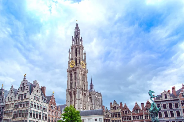 Antwerpen fő tér-Flanders, Belgium — Stock Fotó
