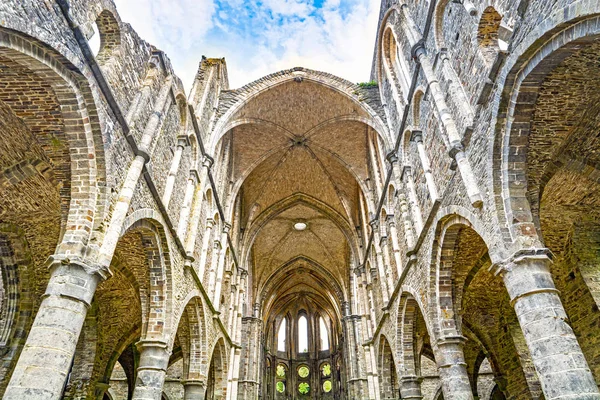 Rovine dell'Abbazia di Villers, cattedrale gotica — Foto Stock