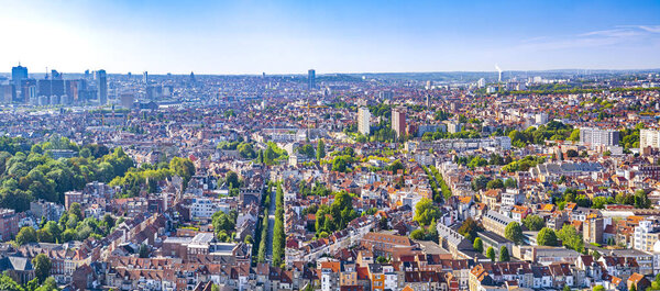 Burssels cityscape, capital of Belgium on sunny summer day