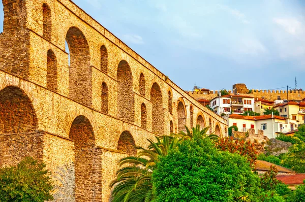 Kavala City Greece Roman Aqueduct — Stock Photo, Image