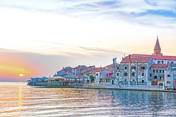 Umag Cidade Península Ístria Croácia Mar Adriático Vista Pôr Sol — Fotografia de Stock