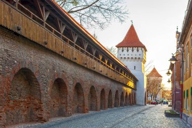 Sibiu, Transilvanya, Romanya, şehir duvarı ve kule takviyesi,