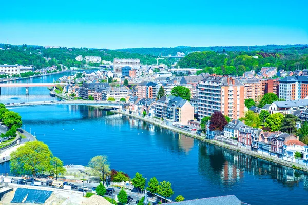 Namur Belçika Meuse Sambre Nehri Kıyısında Walloon Bölgesinde — Stok fotoğraf