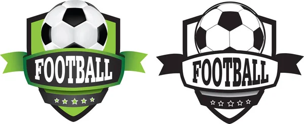 Logotipo o insignia, escudo o marca de fútbol o fútbol — Archivo Imágenes Vectoriales
