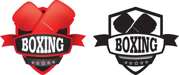 Logotipo ou crachá de boxe, escudo ou marca —  Vetores de Stock