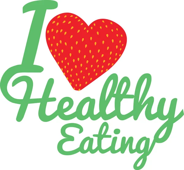 I love healthy eating typeface — Stock Vector