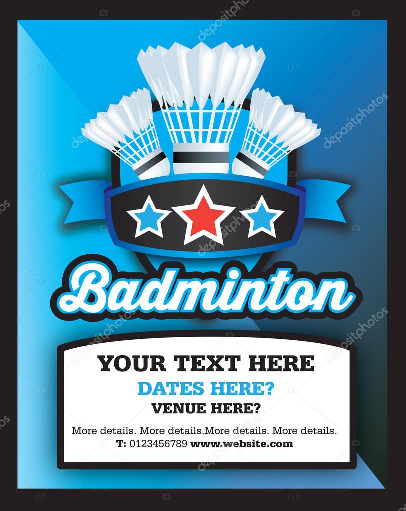 Badminton club, event or match advert style poster