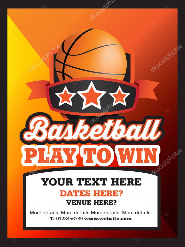 basketball team, club or event poster