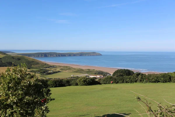 Gold course overlooking woolacombe beach in devon, uk — Stock Photo, Image