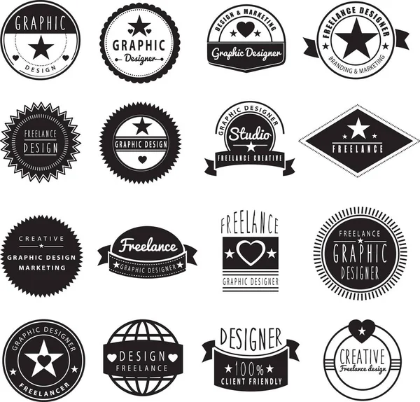 グラフィック デザイナーやフリーランスのロゴのテンプレート — ストックベクタ