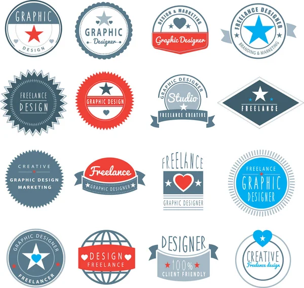 グラフィック デザイナーやフリーランスのロゴのテンプレート — ストックベクタ