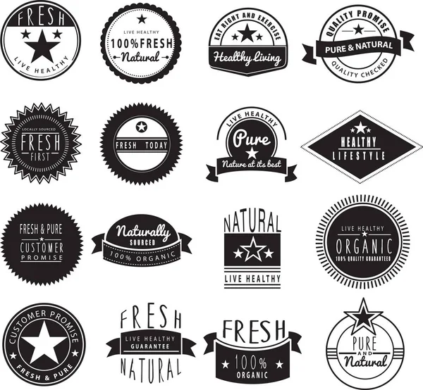 Sammlung frischer und natürlicher Logo-Markenideen — Stockvektor