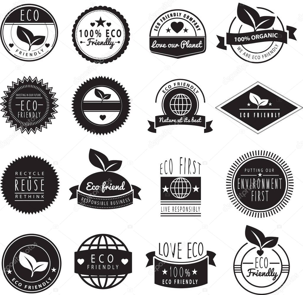 Vector image of a COLLECTION OF retro logo templates