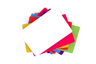 range of coloured blank credit card or business card size templa clipart