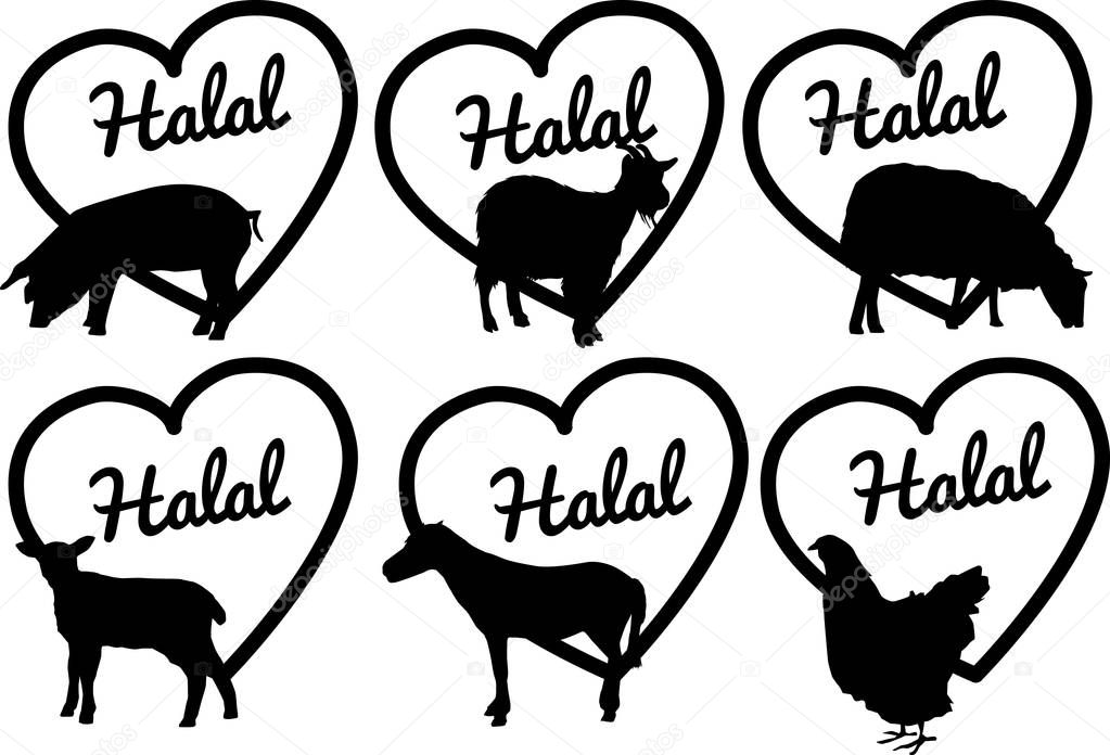  Halal  vlees etiketten of stickers  of logo  s  Stockvector 
