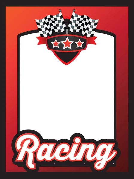 Poster template for motorsport racing or karting  team — Stock Vector