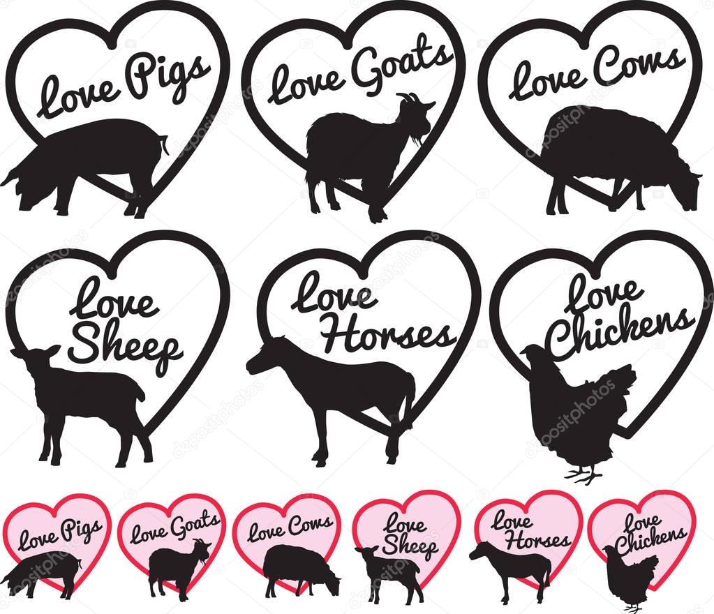 love british farm animal logos or stickers, labels.