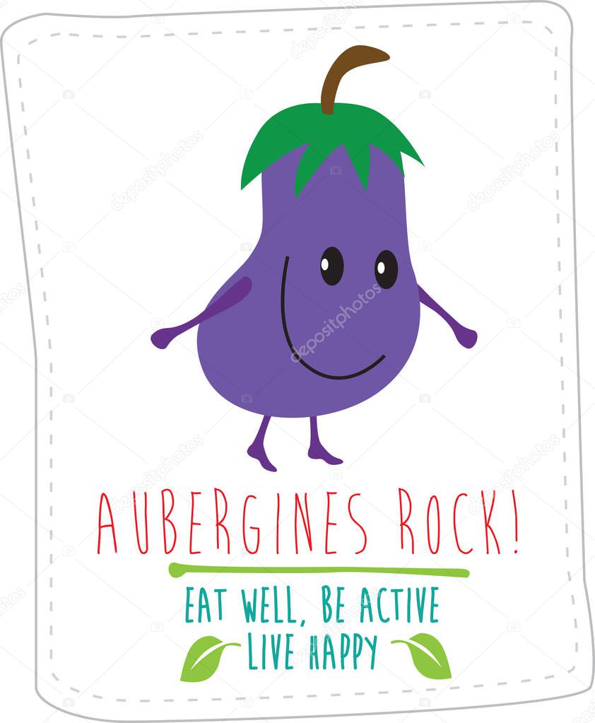 Cartoon modern style fruit and vegetable character, part of a set