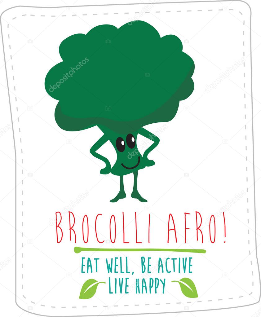 Cartoon modern style fruit and vegetable character, part of a set