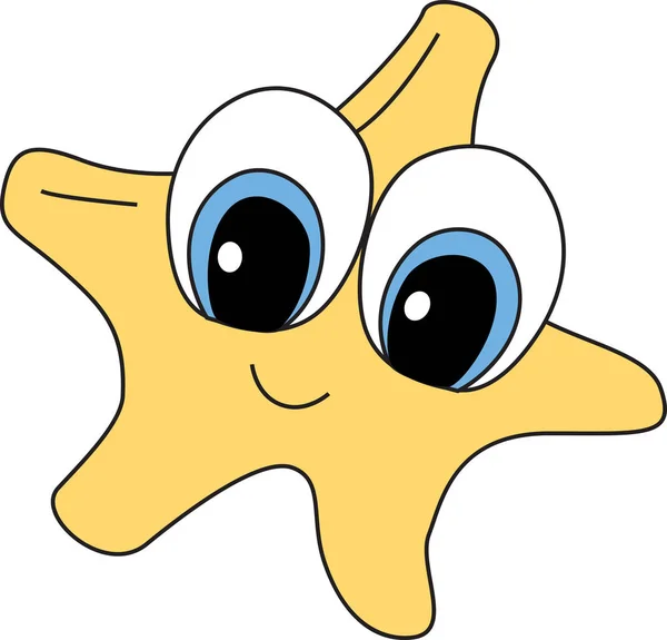 Dibujos animados ilustración de una estrella de mar — Vector de stock