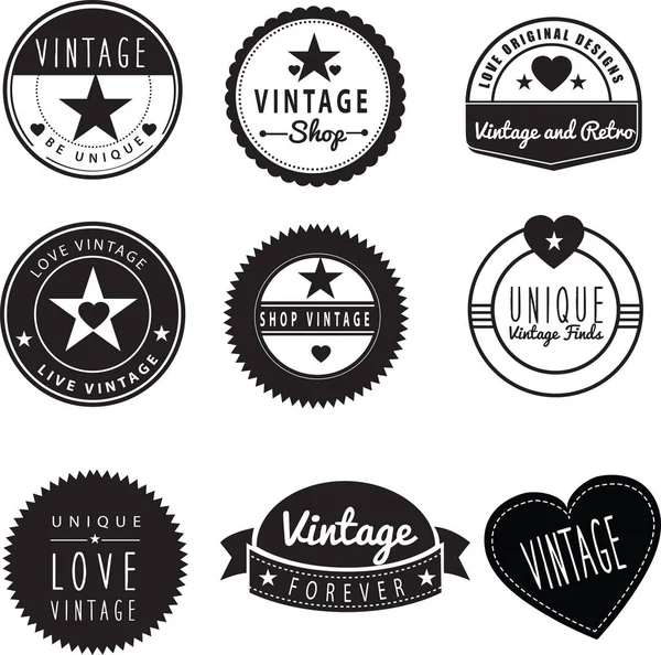 Ensemble de logos vintage rétro pour une marque générique — Image vectorielle