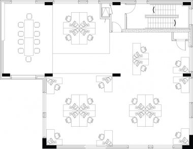 bir ticari ofis yerleşim planı