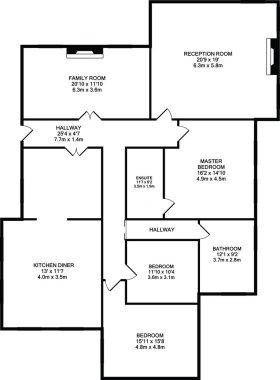 Typical one storey apartment or penthouse floor plans clipart
