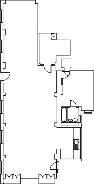 Plan d'étage générique pour un espace de bureau commercial — Image vectorielle