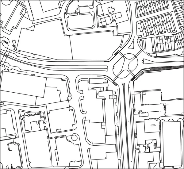Generiska streetview ovan av ett affärsområde för staden — Stock vektor