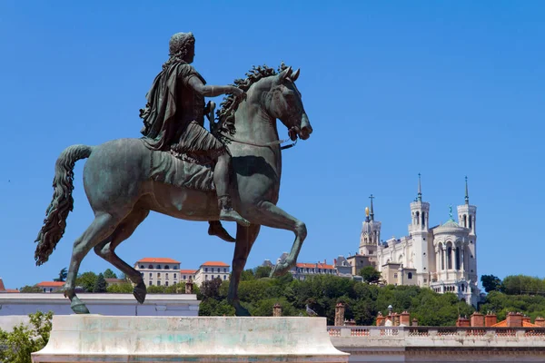 Statue of Louis XIV in Lyon city — Stock Photo, Image