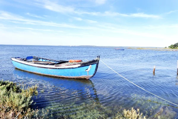 Barco de pesca da Carrasqueira, Alentejo, Portugal . — Fotografia de Stock