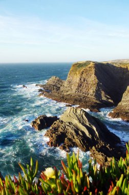 Cliffs of Cape Sardao, Portekiz güneyinde