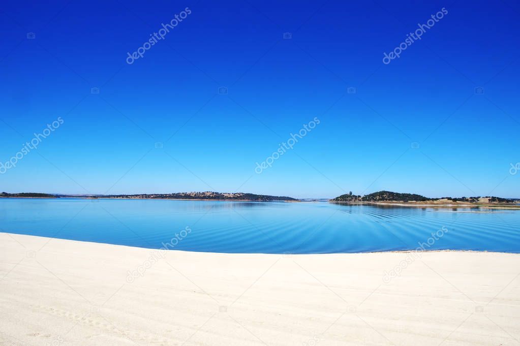 alqueva lake near Mourao village, south of Portugal