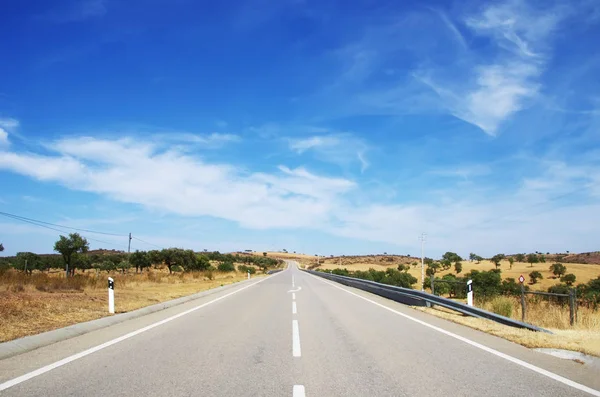 Landsväg i Alentejo, söder om Portugal — Stockfoto