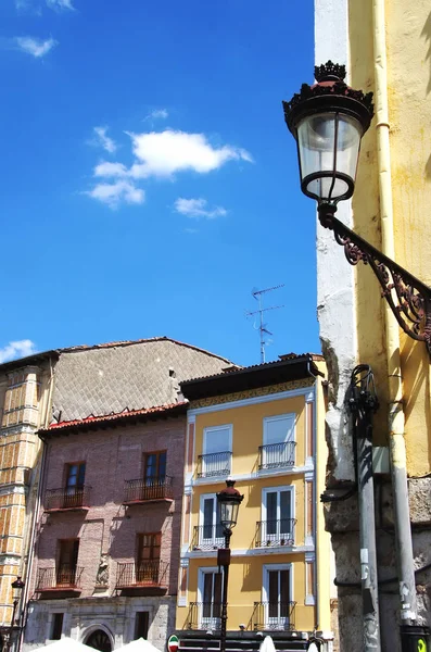 Burgos, Spain: facade of historic buildings with balconies — Stock Photo, Image