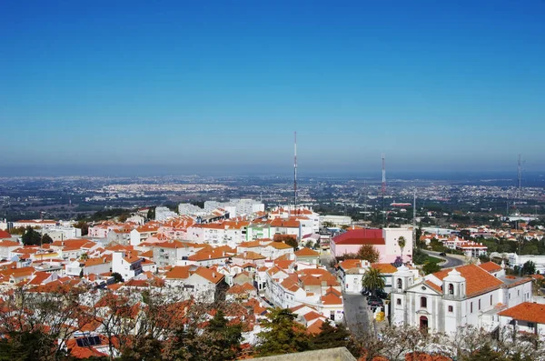 老镇的看法, Palmela, 葡萄牙, 从上面 — 图库照片