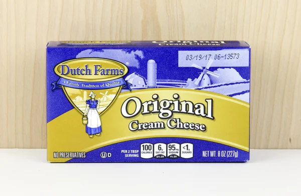 Box of Dutch Farms Cream Cheese — Stock Photo, Image