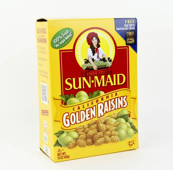 Caja de pasas de uva doradas Sun Maid — Foto de Stock