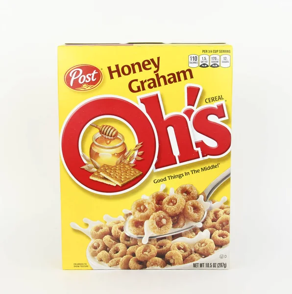 Caja de miel Grahm Oh 's Cereal — Foto de Stock