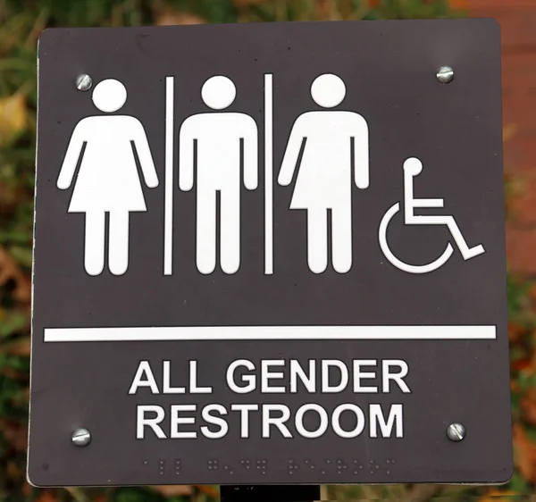 Tüm Cinsiyet Tuvaleti İmzası — Stok fotoğraf