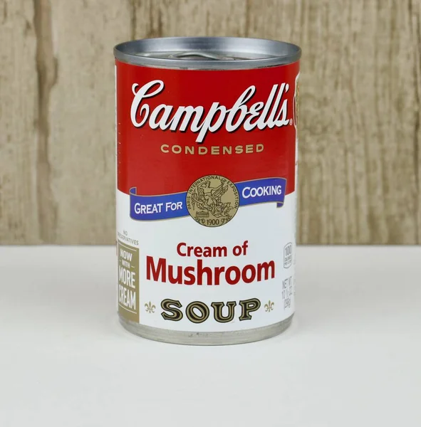 Spencer Wisconsin March 2020 Can Campbell Cream Mushroom Soup Campbell — Stock Photo, Image