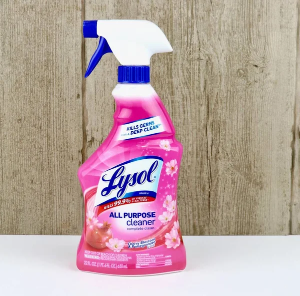 Spencer Wisconsin Usa Mars 2020 Flaska Med Lysol Desinfektionsmedel Lysol — Stockfoto