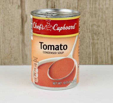 Spencer, Wisconsin, ABD, Nisan, 10, 2020 Şefin Dolap Dolabı Domates Çorbası Aşçısının Dolabı bir Aldi ürünüdür.