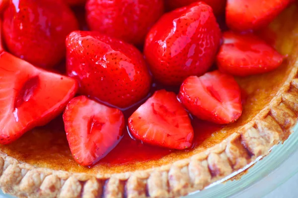 Pie topping stroberi segar — Stok Foto