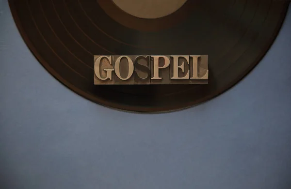 Disque vinyle avec mot gospel — Photo