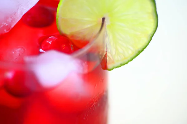 Icy cranberry drink with copy space — Stock Photo, Image