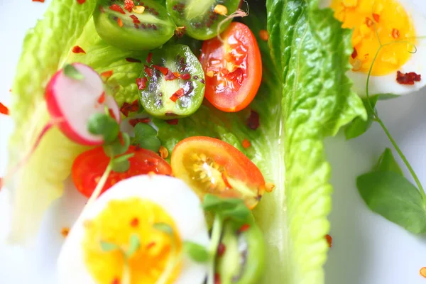 Kiwis bebé en romaine con tomates —  Fotos de Stock